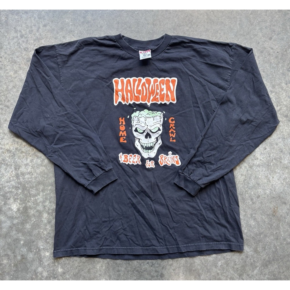 Vintage RARE Halloween Punk '01 Horror Obscure Band Humor Long Sleeve Shirt 2XL